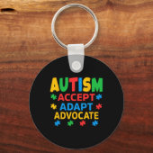 Accepteer Adapt Advocate Autisme Bewustzijn Mannen Sleutelhanger (Voorkant)