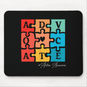 Accepteer Adapt Advocate Puzzel Stuk Retro Autisme Muismat