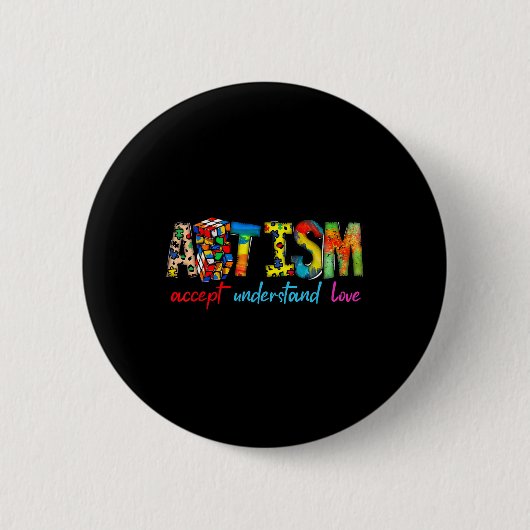 Accepteer Begrijp Houd Van Autisme Bewustzijn Steu Ronde Button 5,7 Cm (Voorkant)