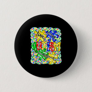 Accepteer begrijp liefde autisme bewustzijn ronde button 5,7 cm