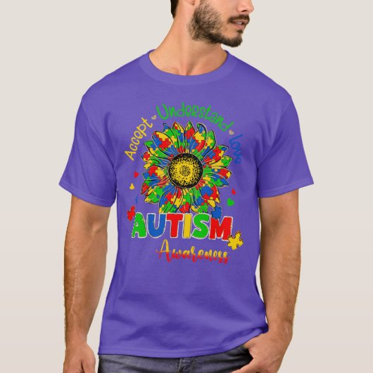 Accepteer, begrijp, liefde, autisme bewustzijn t-shirt (Voorkant)