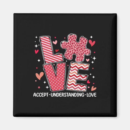 Accepteer Begrijp Liefde Autisme Bewustzijn Valent Magneet (Voorkant)