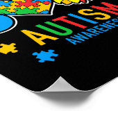 Accepteer Begrijp Liefde Autisme Bewustzijn Zonneb Poster (Hoek)