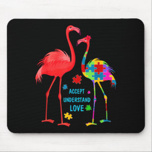 Accepteer, begrijp liefde autisme flamingo puzzel muismat