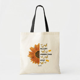 Accepteer, Begrijp, Liefde Motivatie Quotes Naam  Tote Bag