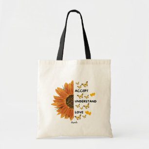 Accepteer, Begrijp, Liefde Motivatie Quotes Naam Tote Bag