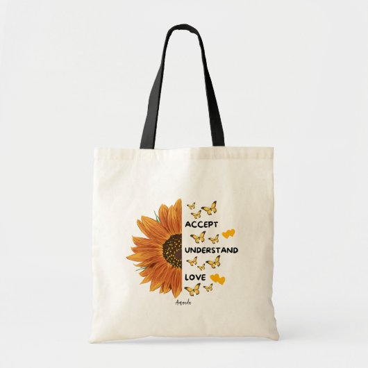 Accepteer, Begrijp, Liefde Motivatie Quotes Naam  Tote Bag (Voorkant)