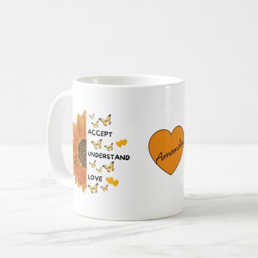 Accepteer Begrijp Liefde Motivational Quotes Naam  Koffiemok (Voorkant links)