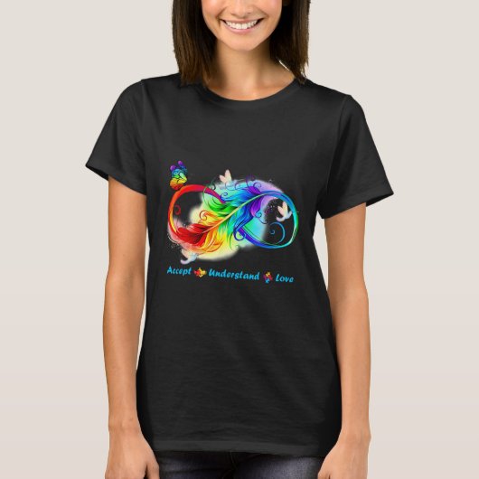 Accepteer Begrijp Liefde Oneindigheid Vlinder T-shirt (Voorkant)