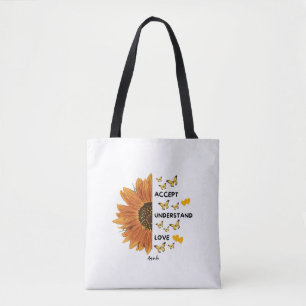 Accepteer Begrijp Liefde Quotes Gepersonaliseerde Tote Bag