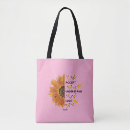Accepteer Begrijp Liefdescitaten Gepersonaliseerde Tote Bag