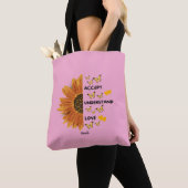 Accepteer Begrijp Liefdescitaten Gepersonaliseerde Tote Bag (Dichtbij)
