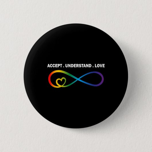 Accepteer de idee van liefdesneurodiversiteit Infi Ronde Button 5,7 Cm (Voorkant)
