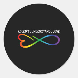 Accepteer de idee van liefdesneurodiversiteit Infi Ronde Sticker