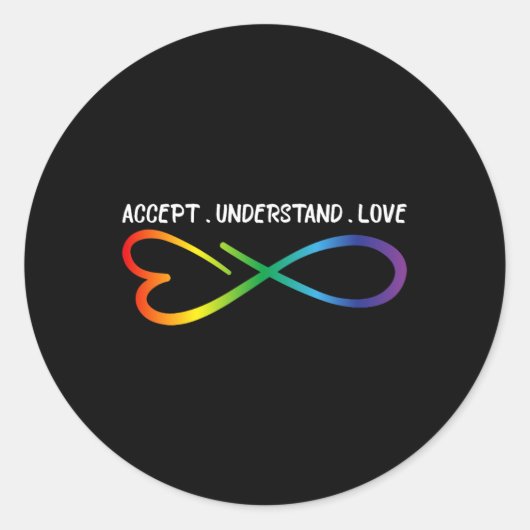 Accepteer de idee van liefdesneurodiversiteit Infi Ronde Sticker (Voorkant)