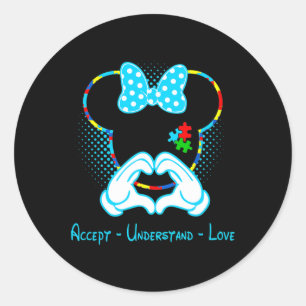 Accepteer de kennis van liefdesautisme - Muis Au Ronde Sticker