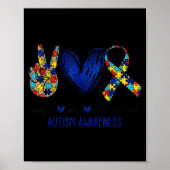 Accepteer de kennis van liefdesautisme T-Shirt Au Poster (Voorkant)