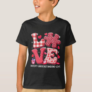 Accepteer de Valentijn Liefde Autisme Awareness" T-shirt