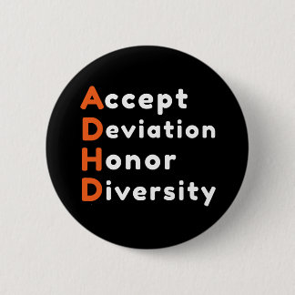 Accepteer Devient Honor Diversity ADHD Awareness Ronde Button 5,7 Cm