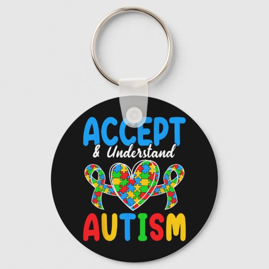 Accepteer en begrijp autisme dag sleutelhanger (Voorkant)