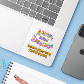 Accepteer en omarm & Neurodiversity Awareness Sticker (Laptop met iPhone)