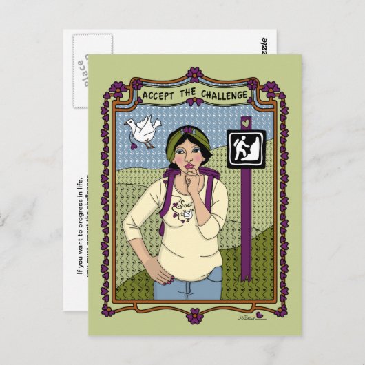 Accepteer het Briefkaart Challenge_A_ (Voorkant / Achterkant)