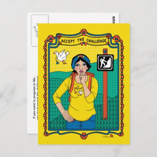 Accepteer het Briefkaart Challenge_B_ (Voorkant / Achterkant)