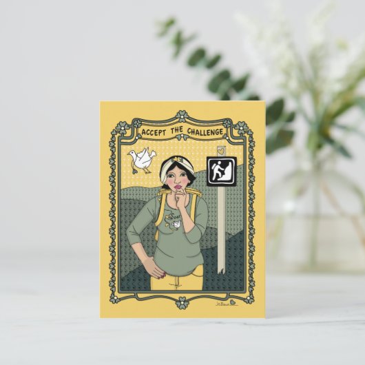 Accepteer het Briefkaart Challenge_C_ (Staand voorkant)
