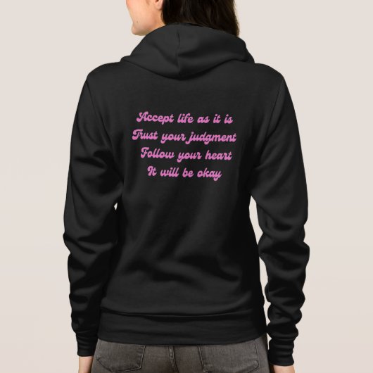 Accepteer het leven aangezien het Retro Positief C Hoodie (Achterkant)
