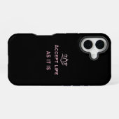 Accepteer het leven zoals het is minimale case iPhone 16 hoesje (Achterkant horizontaal)
