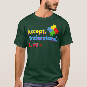 Accepteer het ontwerp van de Liefde Autism Awarene T-shirt
