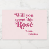 Accepteer je deze roos Valentijn | Galentijn Sparkling Wijnetiket (Enkel label)