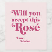 Accepteer je deze roos | Valentijn | Galentine Wijn Etiket (Enkel label)