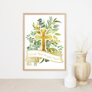 Accepteer Jezus in je hart - Christelijk geloof Poster