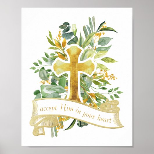 Accepteer Jezus in je hart - Christelijk geloof Poster (Voorkant)