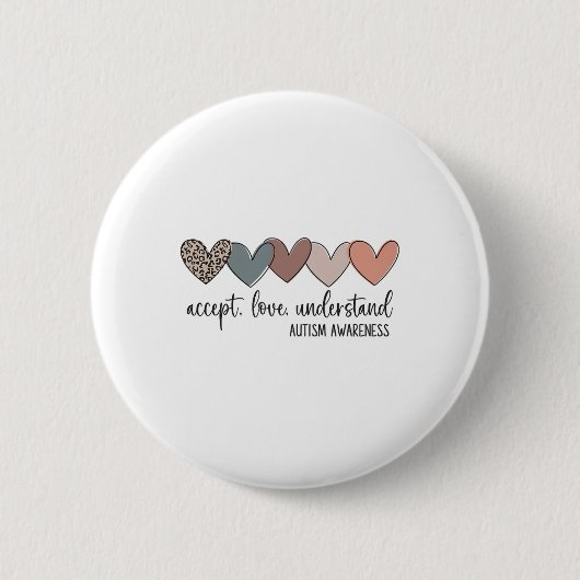 Accepteer Liefde als begrip voor autisme Ronde Button 5,7 Cm (Voorkant)