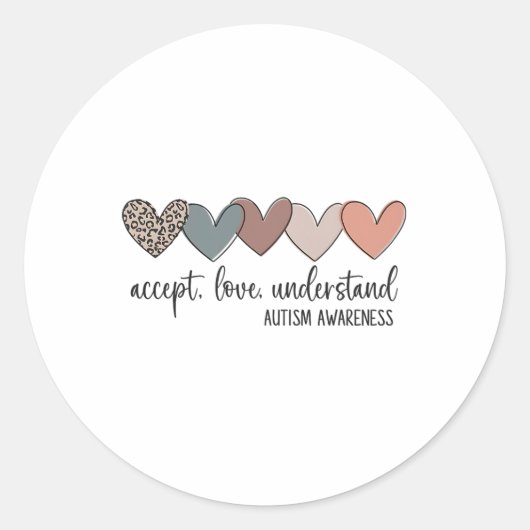 Accepteer Liefde als begrip voor autisme Ronde Sticker (Voorkant)