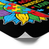 Accepteer Liefde Autisme Bewustzijn Bloem Gif Poster (Hoek)