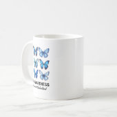 Accepteer Liefde Autisme Bewustzijn Vlinder Koffiemok (Voorkant links)