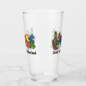 Accepteer Liefde - Begrijp Autisme Bewustzijn Hart Glas (Links)