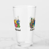 Accepteer Liefde - Begrijp Autisme Bewustzijn Hart Glas (Rechts)