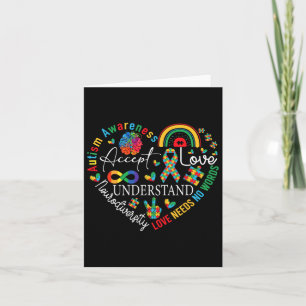 Accepteer Liefde Begrijp Autisme Bewustzijn Liefde Kaart