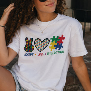 Accepteer Liefde Begrijp, Autisme Bewustzijn T-shirt