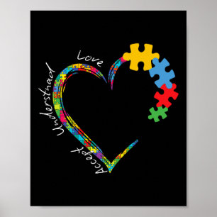 Accepteer Liefde Begrijp Autisme Steun Grappig Aut Poster