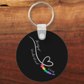 Accepteer Liefde Begrijp Autisme Steun Grappig Aut Sleutelhanger (Voorkant)