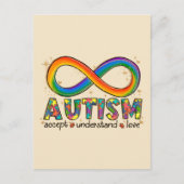 Accepteer Liefde - Begrijp Infinity Autisme Bewust Briefkaart (Voorkant)