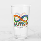 Accepteer Liefde - Begrijp Infinity Autisme Bewust Glas (Achterkant)