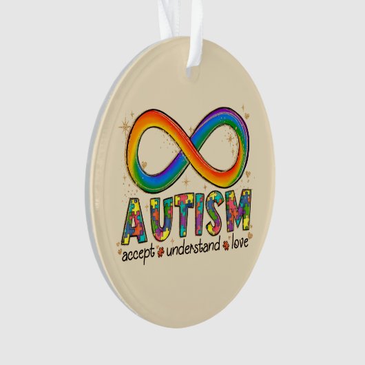 Accepteer Liefde - Begrijp Infinity Autisme Bewust Ornament (voorkant)