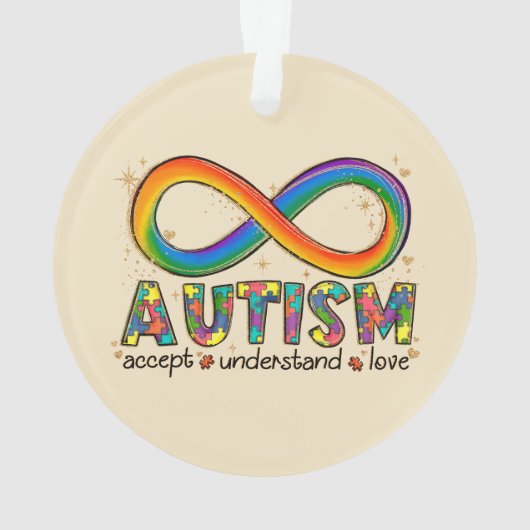 Accepteer Liefde - Begrijp Infinity Autisme Bewust Ornament (achterkant)