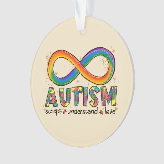 Accepteer Liefde - Begrijp Infinity Autisme Bewust Ornament (voorkant)